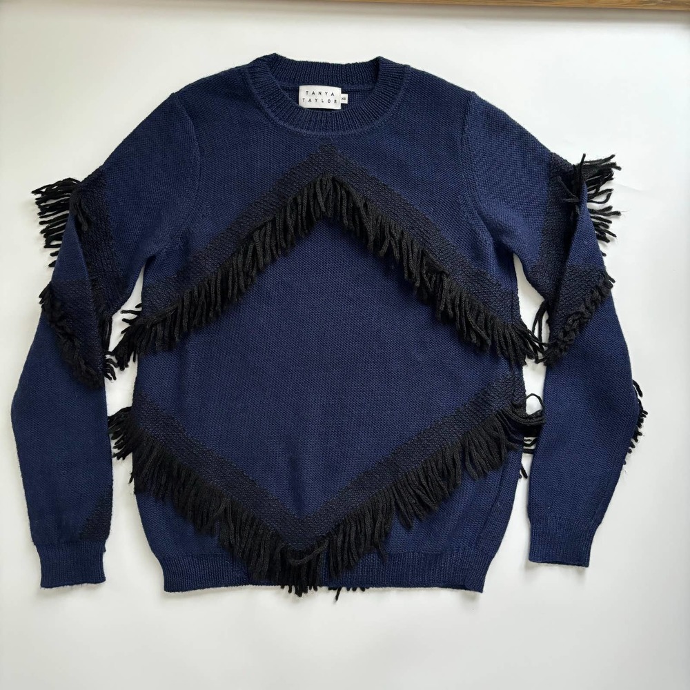TANYA TAILOR FRINGE CHA CHA ALPACA SWEATER JUMPER BOHO STYLE WOMEN SIZE XS/S - Picture 6 of 16